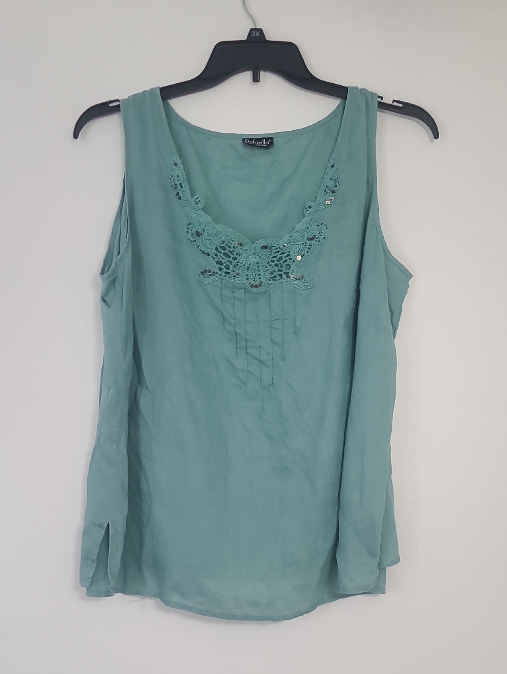 Rafaella Woman Linen Teal Shell